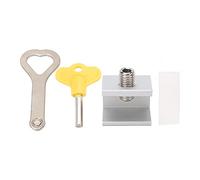 AKLOSIPY 4 Set Sliding Window Lock Door Limit Stopper with Key for, Fits Vertical/Horizontal Sliding and Doors, .18in Lock for Rails .67in, Yellow Handle