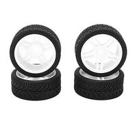 AKLOSIPY 4Pcs 65mm Pentagram Leaf Tires Upgrade for WLtoys 144001/14 RC Car - & High-Performance Green Tire Set (White)