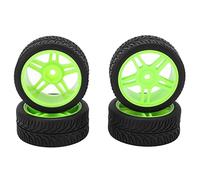 AKLOSIPY 4Pcs 65mm Pentagram Leaf Tires Upgrade for WLtoys 144001/14 RC Car - & High-Performance Green Tire Set (Green)