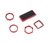 AKLOSIPY 4PCS Magnetic Pool Chalk Holder with Clamp/Holder - Portable Billiard Chalk Box/Cover in Hexagonal, Octagonal, Round, and Shapes (Red)