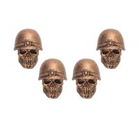 AKLOSIPY 4PCS Skull Tire Valve - -Oxidization Covers for Cars,Trucks,Bikes,Motorcycles Lve Cover,Copper Valve,Motorcycle,Car Tire,Truck,Bike Inflation (Bronze)