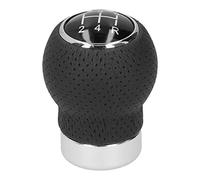 AKLOSIPY 5-Speed Universal Gear Knob Genuine Leather & Aluminum Alloy with Adapter and Hex Wrench for Easy Installation