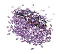 AKLOSIPY 500 Pcs 7x15mm Horse Eye Shape Acrylic Rhinestones Flatback AB Beads for Scrapbooking Craft Garment Accessories Phone Decoration Costume Jewelry Making DIY Home Decor Supplies (Light Purple)