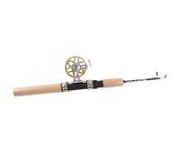 AKLOSIPY 65CM Telescopic Ice Fishing Rod and Reel Set FD50 - Front-Drag Combo for Winter Panfish & Trout, Compact 26in Portable Tackle with EVA, Ceramic Guides & Footstand - Blue (Gold)