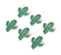 AKLOSIPY 6Pcs Cactus Embroidered Iron-On Patches for Clothes, Bags, DIY Projects, Beautiful and Stain Coverings