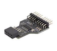 AKLOSIPY 9 Pin USB Splitter Hub - Dual 9 Pin Male Connector with 0. Extension Cable, Plug and Play USB 2.0 Header for PC and Laptop