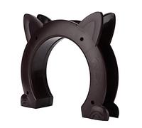 AKLOSIPY Adorable Cat Door with Cat Ear Design - Customizable Plastic Pass Through Door for Home Use, Noise- and () (Brown)