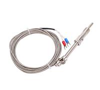 AKLOSIPY BERM Type Compression Spring Thermocouple Probe with Shielded 2m Cable and Miniature Male Plug - Industrial Grade Temperature Sensor for Digital Thermometers, Data Loggers, PID (#4)