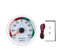 AKLOSIPY Boat Rudder Angle Indicator Gauge, 85mm 0-190ohm IP67 Stainless Steel with Red Light, for Marine Ship Speedboat Yacht Engine Generator Set (White Dial White Bezel)
