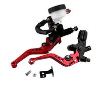 AKLOSIPY Brake Clutch Levers Master Cylinder Reservoir Set, Adjustable CNC Aluminum Levers with 6 Position Adjustment, Universal Fit for Sport Bike Street Scooter Dirt Bike 7 8 22mm (Red)