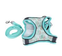AKLOSIPY Breathable Reflective Pet Harness & Leash Set for Small Medium Dogs and Cats - Comfortable and Safe Walking Vest, Green S (S)