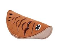 AKLOSIPY Brown Roast Fish Shaped Interactive Pet Snuffle Toy for Dogs & Cats - Soft& for Foraging Training with Treats