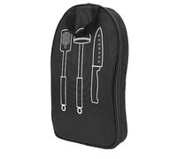 AKLOSIPY Camping Cookware Bag, Portable Outdoor Kitchen Utensil Storage Pouch with Multiple Compartments for Cutting, Polyester Travel Gear Case for Hiking RV Picnic BBQ Beach (Black)