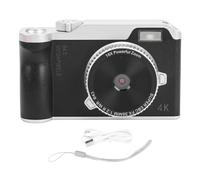 AKLOSIPY CCD Camera, 4K HD Video Recording 16X Digital Zoom Autofocus Portable Vintage Digital Camera with 2.4 Inch Flip Screen, for Outdoor Travel Photography (White)