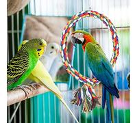 AKLOSIPY Colorful Cotton Rope Climbing Swing Perch Toy for Small and Medium Birds - and Eye-Catching Design