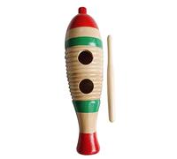 AKLOSIPY Colorful Fish Shaped Guiro Wooden Latin Percussion Musical Instrument for Kindergarten and Music Education (S)