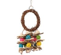 AKLOSIPY Colorful Rattan Chewing Toys for Parrots - Multipurpose Bird Bite Toy for African Grey, Macaws & Cockatoos