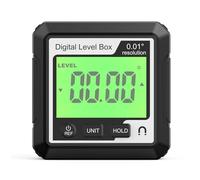 AKLOSIPY Digital Protractor Angle Finder Digital Level Box with Magnetic Base Backlit LCD Display 4x90° for Woodworking Automotive Repair Machining (Black and White)