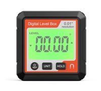AKLOSIPY Digital Protractor Angle Finder Digital Level Box with Magnetic Base Backlit LCD Display 4x90° for Woodworking Automotive Repair Machining (Red and White)