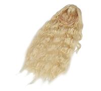 AKLOSIPY Dirty Orange Curly Wavy Women's Full Synthetic Wig - Heat High-Temperature Fiber, Elastic Strap & Breathable Mesh for Daily Wear, Parties, Weddings, Cosplay - Soft Thick Bouncy (Light Gold)