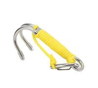 AKLOSIPY Drift Hook Diving Dual Stainless Steel Tool with Strong Line for Cave Diving and Underwater Photography (Yellow)