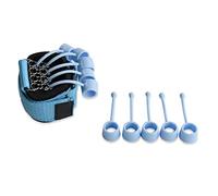AKLOSIPY Finger and Hand Extensor Trainer with Bands for Strength and Flexibility - Professional Quality Exerciser for Hand Sizes (Blue 40 pounds)