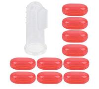 AKLOSIPY Finger Toothbrush Set - 10-Pack Infant Silicone Tongue & Gum Cleaner with Reusable Storage Shell, Food-Grade Safe, Boil-Sterilizable for Newborns, Teething Babies & Toddlers (Red Shell)
