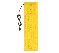 AKLOSIPY Foldable Silicone Keyboard - 108 Keys USB Wired Typing Folding Design for, Yellow (Yellow)