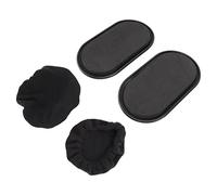 AKLOSIPY Gliding Discs Exercise Sliders for Workout, Convex Design Fitness Gliding Pads for Hands and Feet, Non-Slip Ab Coaster Sliders for Home Gym Carpet Hardwood Floor, Full Body (Black)