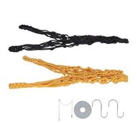 AKLOSIPY Hanging Feeding Net Bag for Chickens - Fruit Holder & Chicken Cabbage Feeder Treating Tool for Poultry with Hooks (Black + Yellow net + Fruit Fork with Chain)