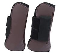 AKLOSIPY Horse Leg Guard PU Elastic Thickened Protector for Horse Joints Front & Hind Legs, & Comfortable, Brown, XL (A pair of medium front legs)