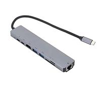 AKLOSIPY Hub Adapter with 4K@60Hz, 100Mbps RJ45 Ethernet, USB 3., /TF Card Readers, OTG Support & 87W PD Pass-Through for Pro/ M1-M3, Pro, XPS, Spectre, ThinkPad