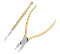 AKLOSIPY Ingrown Toenail Tool Set Stainless Steel Cuticle Nipper Eagle Beak Toe Nail Clipper Professional Pedicure Kit for Thick Nails Dead Skin Remover Gold Handle Ergonomic Design for (Golden)