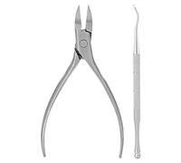 AKLOSIPY Ingrown Toenail Tool Set Stainless Steel Cuticle Nipper Eagle Beak Toe Nail Clipper Professional Pedicure Kit for Thick Nails Dead Skin Remover Gold Handle Ergonomic Design for (Silver)