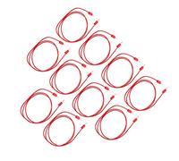 AKLOSIPY J70001 2mm Banana Plug Test Set - 10-Pack Red Gold-Plated Brass Multimeter Test Cables with Rear 2mm Extension Pins for Power Supply and Educational Use (Red)
