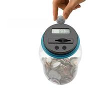 AKLOSIPY LCD Digital Counting Box for US Dollars, Automatic Electronic Bank with Display Screen, Large Capacity ABS Plastic Cash Jar for Kids Adults, Manual Adjustment, Battery Not