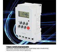 AKLOSIPY LCD Digital Timer Switch, Programmable 12V DC Power Control with Rechargeable Backup Battery, 17 On/Off Settings (AC220V)