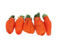 AKLOSIPY Loofah Carrot Toys for Teeth Inding and Anxiety Relief in Sm Animals (Small)