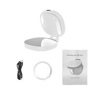 AKLOSIPY Magnetic Phone Selfie Light, 3 Color Temperature LED Beauty Light with Makeup Mirror for Selfies Videos Live Streaming (White)