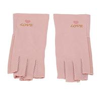 AKLOSIPY Manicure Gloves Fingerless Nail Art Gloves for Gel Polish Curing, Breathable Stretchy Fiber Cotton Hand Cover for Women Girls, Prevents Skin Darkening and Aging Lamp, Medium Size (Pink #13)