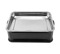 AKLOSIPY Medium Rectangular Stainless Steel Fish Grill Pan, Ventilated Charcoal Stove for .-4.4lb Fish, Even Heating Baking Tray for Commercial Home Use, Grilled Plate with Efficient (Closed Black)
