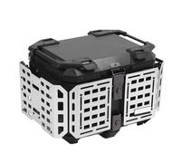 AKLOSIPY Motorcycle Aluminum Top Case Aluminum Motorcycle T Security Lock Storage Case for Helmet Luggage - Fits Most Motorcycles with Rear Luggage Rack Urity Lock Top Caseexpandable (Black and