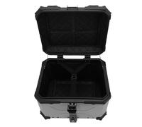 AKLOSIPY Motorcycle Top Box Tail Box Trunk 45L ABS Aluminum Alloy Handle Dual Key Locks Universal Mounting Bracket with PU Lining Removable Padding for Be