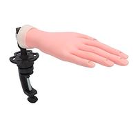 AKLOSIPY Nail Art Training Hand with Fixed Stand, Bendable Silicone Mannequin Hand for Acrylic Gel Practice, Flexible Fake Nail Practice Model for Technicians Students DIY, Washable