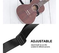 AKLOSIPY Nylon Ukulele Strap with Snap Fit - Travel-Friendly Length for Comfort and Durability () (Black)