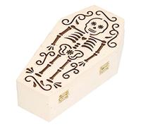AKLOSIPY Ox for Small Pet Funerals,Halloween Party Decoration,Craft Projects,Skull Skeleton Design, Coffin Box,Pet Funeral Box,Composite Wood Coffin,Wedding Holder,Small Animal (Skull Skeleton)