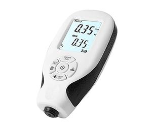 AKLOSIPY Paint Thickness Tester Coating Thickness Gauge, Large Screen with Backlight, User Can Read the Measurement Easily in the Dark, Probe Structure, Good Stability, One-button (White)