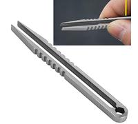 AKLOSIPY Portable Alloy Tweezers for Outdoor Survival, Camping & Travel - Tool with Design (Silver)