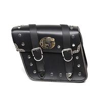 AKLOSIPY PU Leather Motorcycle Saddlebags - Stylish & Tool Bags for Left and Right Side - Weatherproof Pouches for Enhanced Storage and Security (Black)