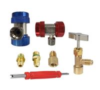 AKLOSIPY R134A Adapter Set, Heavy Duty Quick Coupler Hose Connector with Adjustable Knob and Built in O Rings, for Car Air Conditioning Refrigerant Tank